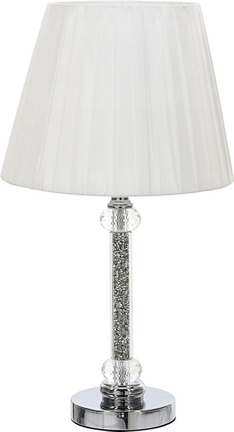 Lampa Juliette Nowoczesna Lampka Nocna Srebrna Lampa Glamour Msk