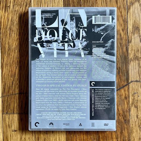 La Dolce Vita Criterion Collection Dvd Frederico Fellini Oop