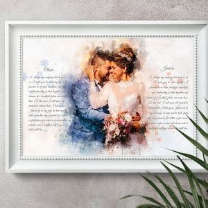 Personalized Wedding Vow Sign Wedding Vow On Canvas Watercolor Couple