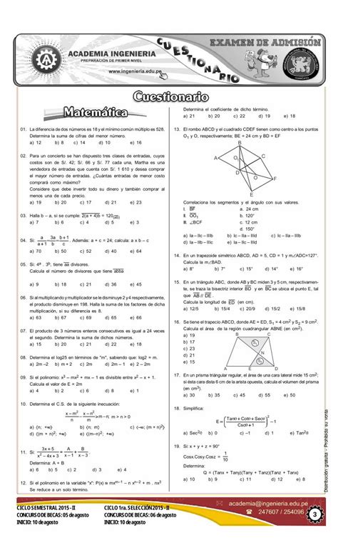 Pdf Examen De Admisi N Solucionario Examen Uncp Solucionario Examen