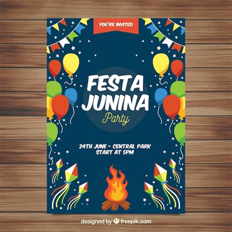 Convite De Cartaz Festa Junina Elementos De Festa Vetor Gr Tis