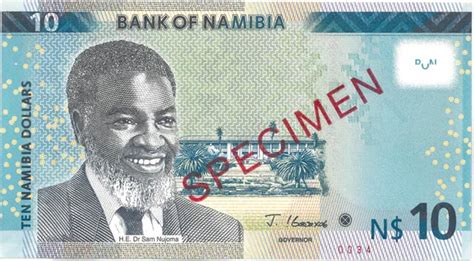 Bank Of Namibia 10 Dollar Note