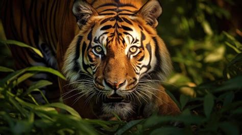 Premium Ai Image Portrait Of Sumatran Tiger In A Jungle Panthera