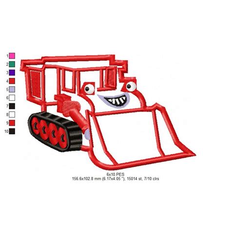 Muck Toy Bulldozer Bob the Builder Applique Design