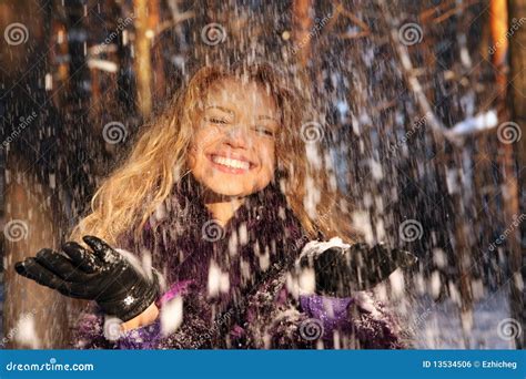 Winter Portrait Of A Beautiful Blonde Stock Photo Image Of December Outdoors