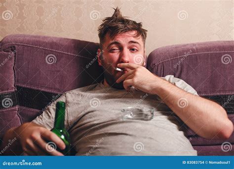 Man Alcohol Addicted Feeling Bad Royalty Free Stock Photography