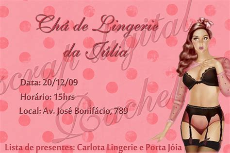 Trabalhos Digitais Convite para Chá de Lingerie