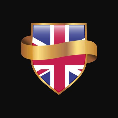 United Kingdom flag Golden badge design vector 14202948 Vector Art at ...