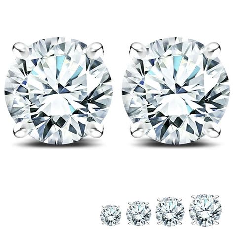 affy igi certified  carat ctw lab grown diamond earrings bezel