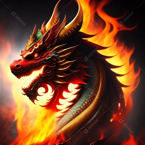 Dragão De Fogo - Dragão com chamas de fogo [download] - Designi