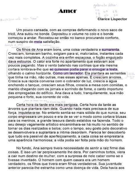O Amor Clarice Lispector Pdf - Amor - Clarice Lispector | PDF