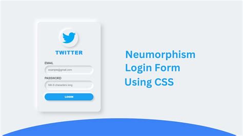 Neumorphism Login Form Ui Design Using Html Css Neumorphic Design