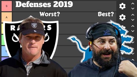 Defense Tier List Rankings 2019 Lions Have The Best Defense Nfl