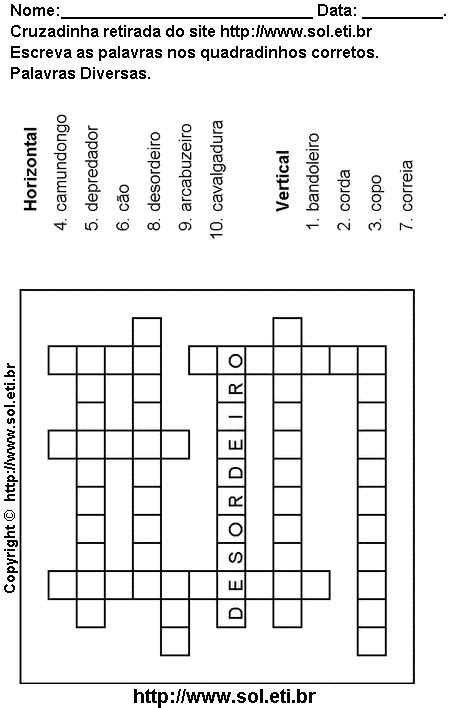 Cruzadinha Para Imprimir De Encaixar Palavras P Gina N Passatempo