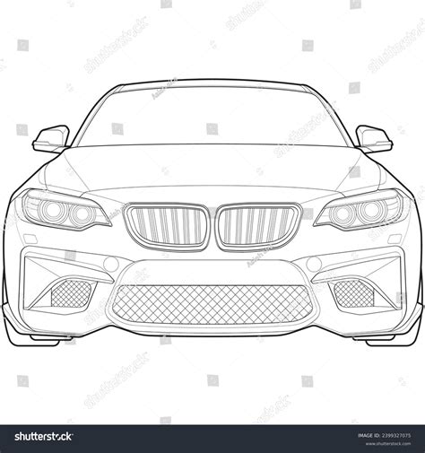 Car Outline Blueprint Vector Front View Stock Vector (Royalty Free) 2399327075 | Shutterstock