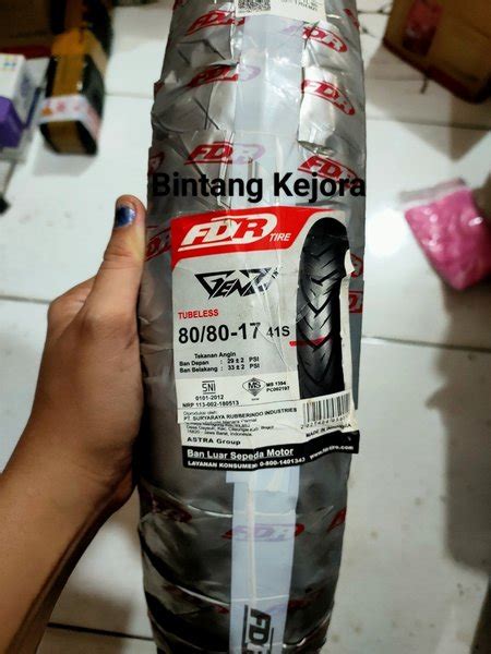 Jual BAN LUAR FDR TUBELESS TUBLES GENZI 80 80 17 BAN DEPAN BELAKANG BAN