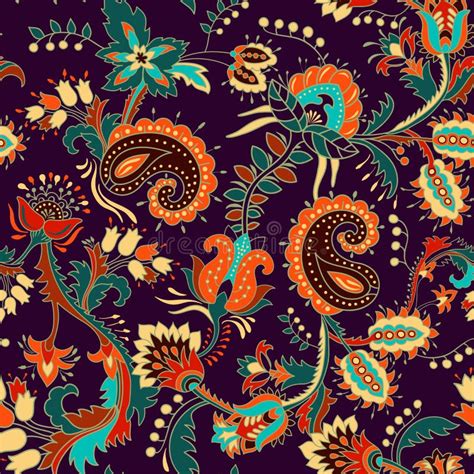 Buntes Nahtloses Paisley Muster Dekorative Indische Verzierung Version