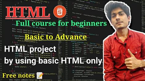 Html Tutorial For Beginners In Hindi With Notes Project