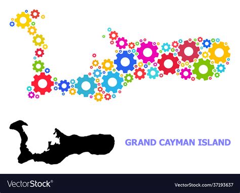 Industrial Mosaic Map Grand Cayman Island Vector Image