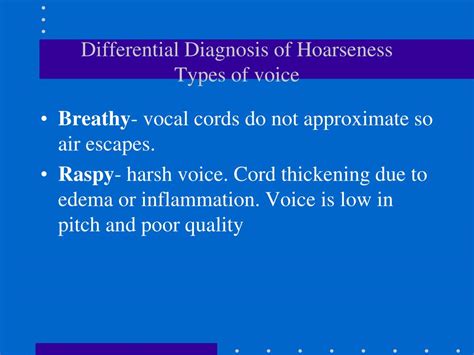 Ppt Current Diagnosis And Treatment Of Voice Disorders Powerpoint