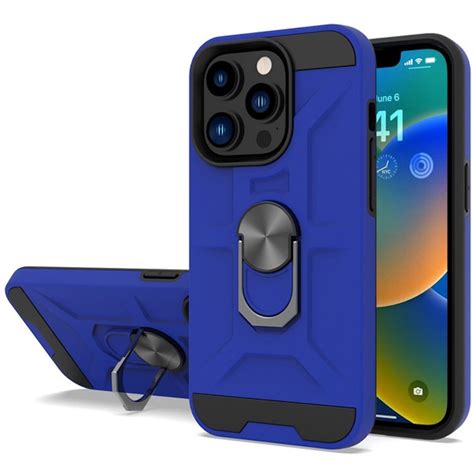 Dynamic Dual Layer Hybrid Case with Ring Grip for iPhone 14 Pro - Blue ...