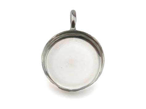 Sterling Silver Bezel Cup Setting With Vertical Loop 8mm