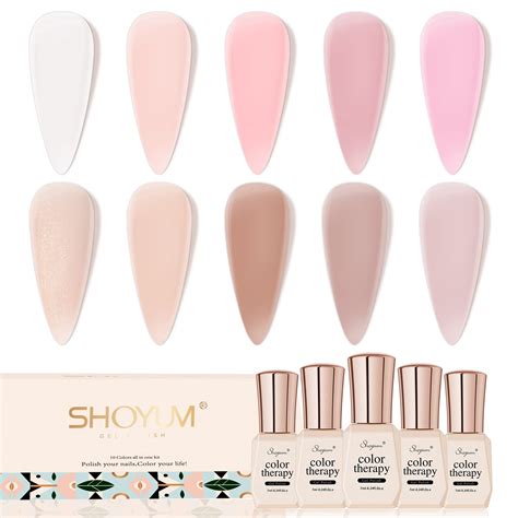 Shoyum Jelly Nude Juego De Esmalte De Gel Transparente Blanco Lechoso Rosa Transparente