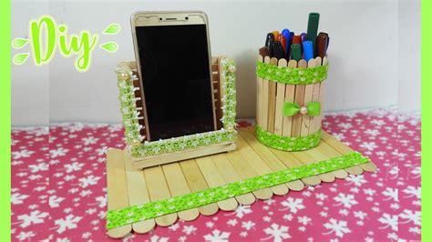 Porta Celular Casero Hecho Con Palitos De Helado Diy Manualidades