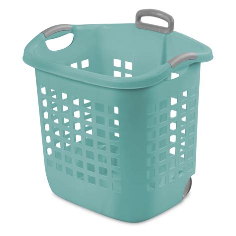 Sterilite Bushel L Ultra Wheeled Laundry Basket Teal Splash