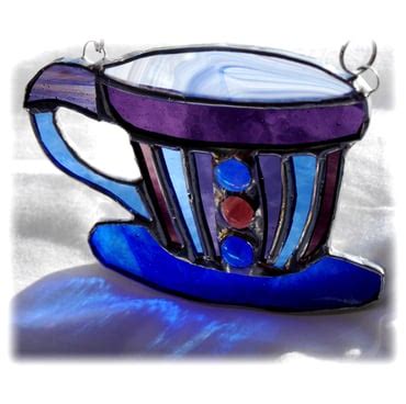 Teacup Stained Glass Suncatcher Coffee Cup Mug Folksy