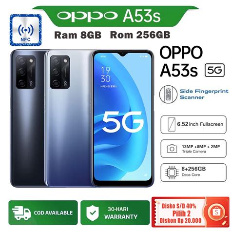 Hp Murah Oppo A53s Ram 8gb 256gb 652 Inch Baru Smartphones Handphone