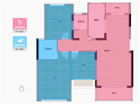 巴中市江南福地二期户型图3室2厅1厨2卫9724平方米 酷家乐