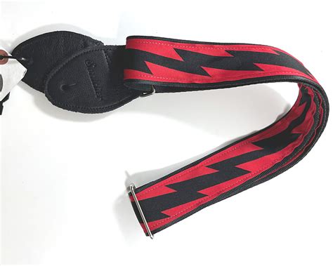 Souldier Guitar Strap Soldier Black On Red Lightning Bolt Reverb