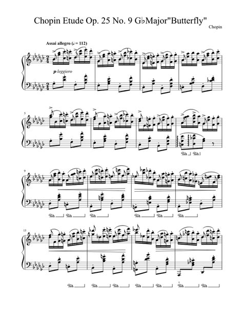 Chopin Etude Op 25 No 9 G♭majorbutterfly Sheet Music For Piano