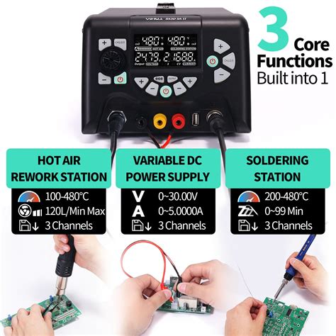 Mua 853D 5A II 3 In 1 Hot Air Rework Soldering Iron Station And DC