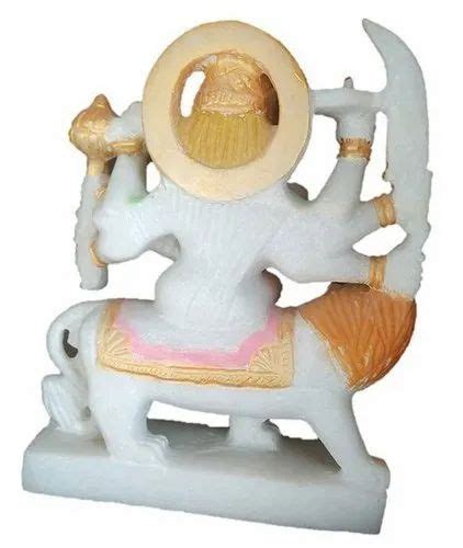 White Marble Maa Durga Statue For Worship Size 20cm X 5cm X 25cm At