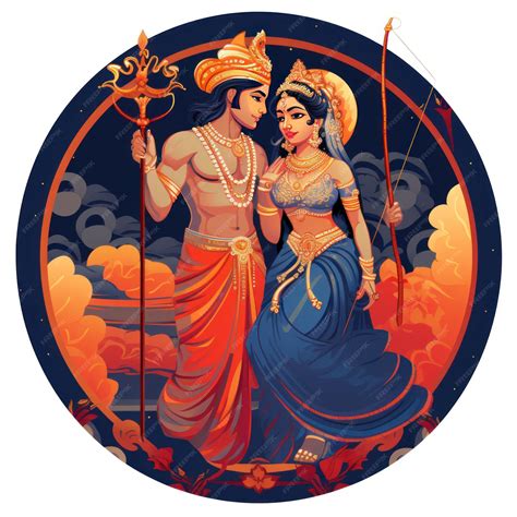 Premium AI Image | Rama and Sita icon for the Diwali