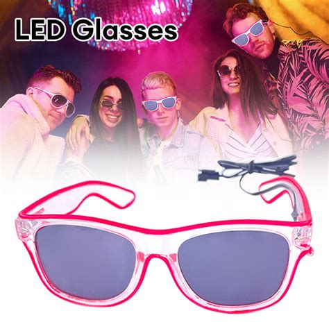 Glow Led Glasses Light Up Shades Flashing Rave Festival Party Neon Wire