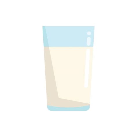 Milk glass icon flat vector. Cup drink 17334032 Vector Art at Vecteezy