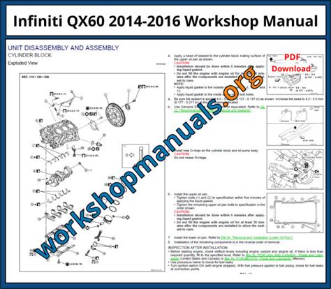 Infiniti Qx60 2014 2016 Workshop Repair Manual Download Pdf