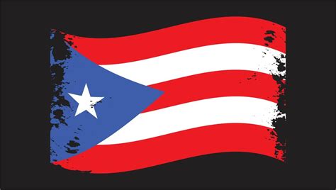 Puerto Rico Country Transparent Wavy Flag Brush Vector Art At