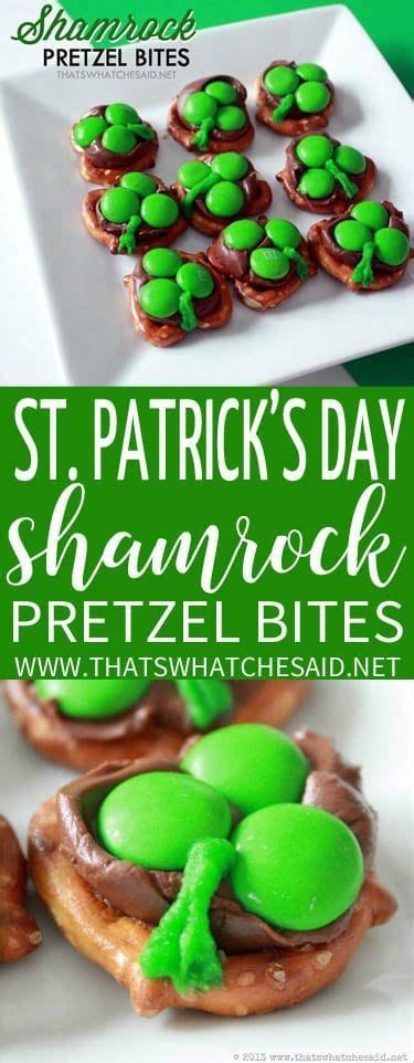 Shamrock Pretzel Bites Recipe St Patricks Food St Patricks Day