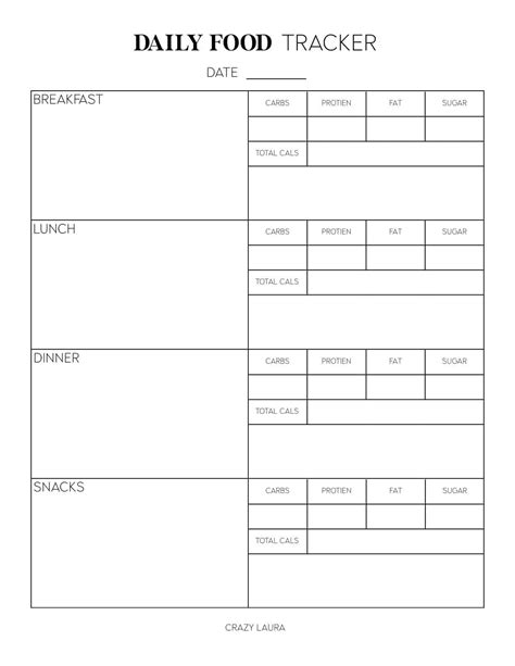 Free Food Tracker Printable Simple And Detailed Pages Food Tracker Printable Food Tracker