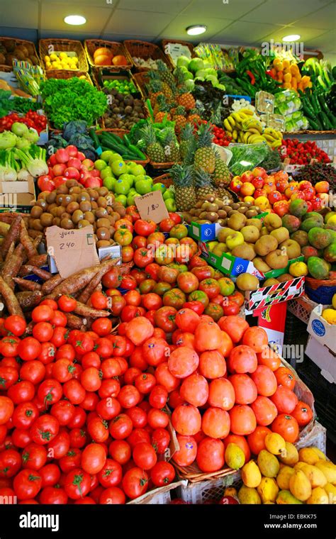 Market Stand With Fruits And Vegetables Canary Islands Tenerife