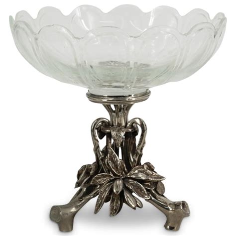 Bid Now Antique Christofle Glass And Silver Plated Centerpiece November 2 0122 12 00 Pm Est