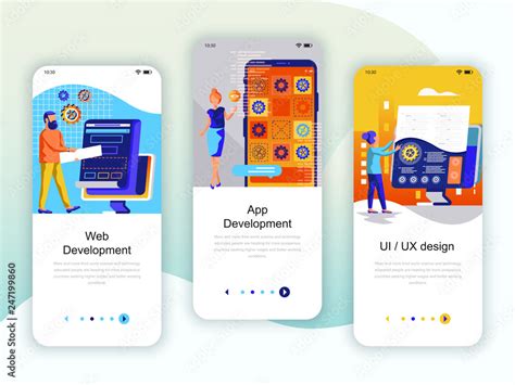 Set Of Onboarding Screens User Interface Kit For Web And App