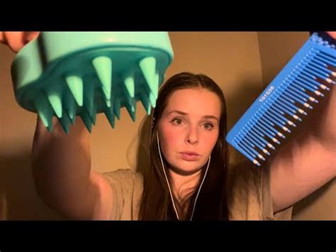 ASMR Scalp Massage Hair Brushing Hair Play And Layered Sounds