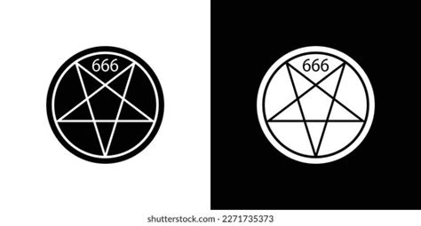 Inverted Pentagram Symbol Inverted Pentagram Circumscribed Stock Vector