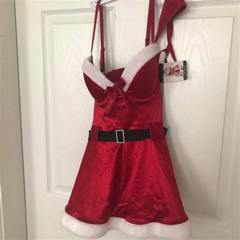 French Affair Intimates Sleepwear Sexy Santa Babydoll Lingerie W Red Gstring Small Poshmark