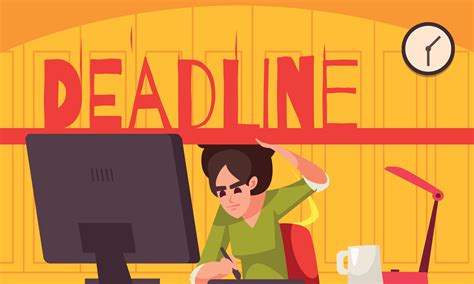 Deadline Cartoon Concept 24804185 Vector Art at Vecteezy